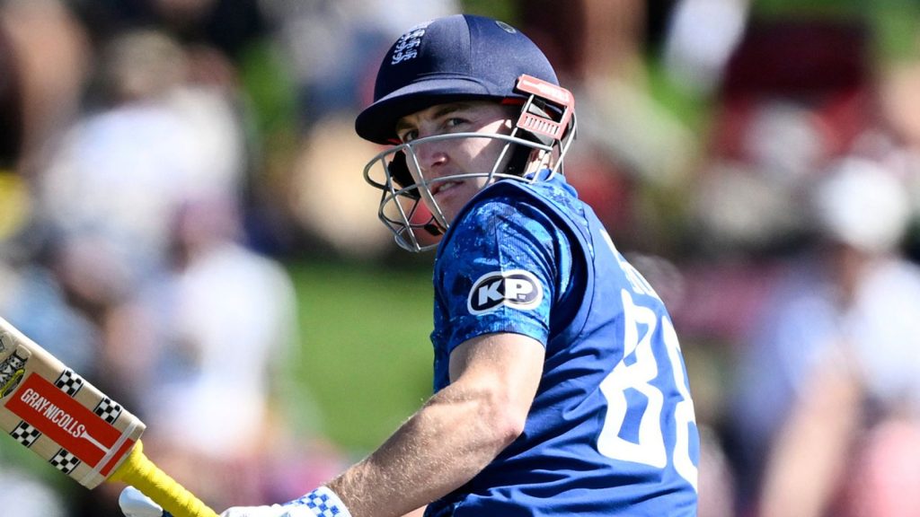 England's Harry Brook bats during a one-day international (Associated Press)