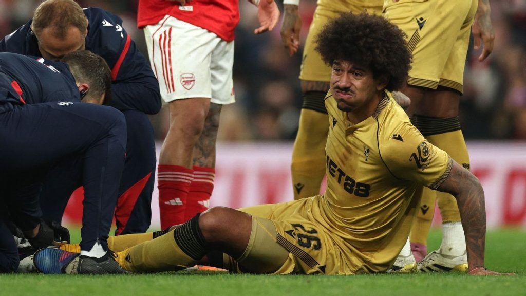 USMNT's Chris Richards stretchered off in Carabao Cup match